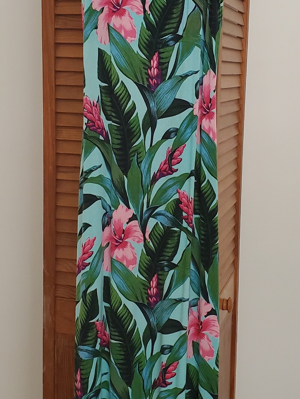 Tommy Bahamas Tropical Floral Maxi Skirt in Aqua with Pink Blooms